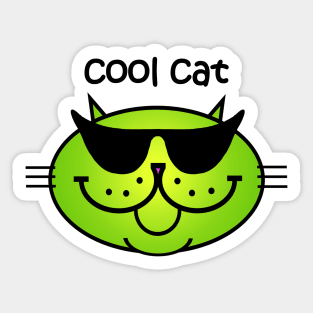 Cool Cat 2 - Limeade Sticker